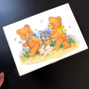 Vtg Cute Teddy Bear Dancer Musical Trinket Box Jewelry Box "Twinkle Little Star" - Picture 1 of 9
