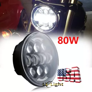 Faro LED 80W 5,75" 5 3/4 Proyector Negro DRL Faro para Bicicleta Motocicleta - Imagen 1 de 10