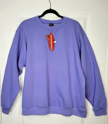 VTG Sweatshirt Pro Spirit Blank Crewneck Women's Large Purple Cotton USA NEW 90s - Image 1 of 4
