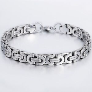 Simple Women Men Titanium Stainless Steel Bracelet Double Link Chain Bracelet