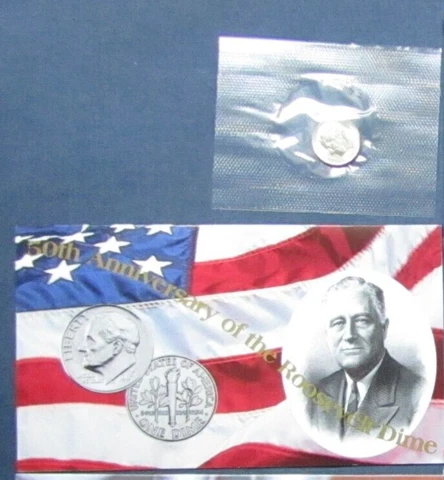1996 W US Uncirculated Roosevelt Dime In Original Mint Cello Cover
