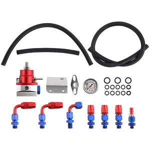 Universal Adjustable Fuel Pressure Regulator Kit + 100psi Gauge AN 6 Fitting New - Picture 1 of 12