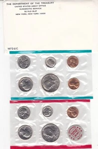 1972 Uncirculated Coin Set U.S Mint Original Government Packaging OGP - Picture 1 of 2