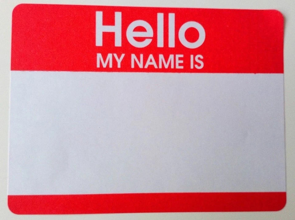 Name Stickers  / Name Labels - Hello My Name Is - 100 labels. Red & White - Image 1 of 2