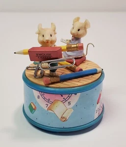Enesco Office Mouse Music Box Plays NINE to FIVE 9 to 5 Damage 1994 Rare *Video - Picture 1 of 8