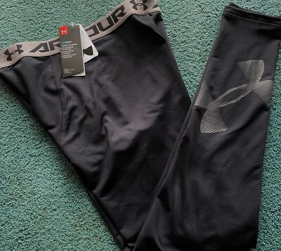 Pantalones ajustados Under Armour para niños YXL negros/grises Cold Gear XL nuevos con etiquetas Foto 1 de 2