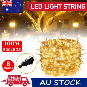 100M LED Fairy String Lights Mains Plug In Christmas Tree Outdoor Waterproof AU - Picture 1 of 9