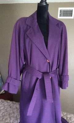 Vintage 1980s London Fog Purple Twill Trench Coat — 第 1/4 张图片