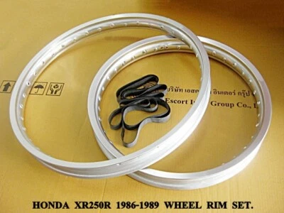 Fit HONDA XR250R 1986-1989 F&R ALLOY WHEEL RIM SET SILVER+RUBBER [mi3018] - Изображение 1 из 4
