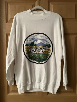 Sudadera con cuello falso gráfico cebra vintage  Foto 1 de 3