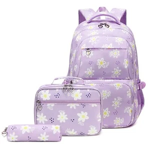 Daisy Backpack for GirlsBookbag with Lunch Box Kids School Bag Set 3pcs Flowe... - Picture 1 of 6