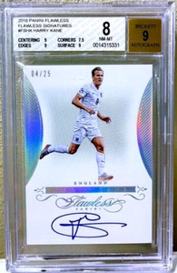 2016 Panini Flawless Harry Kane Signatures Auto On Card 04/25 BGS 8 / 9 England