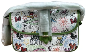 New Disney Dooney & Bourke 10th Anniversary Green Trim Sketch Crossbody Purse -D - Picture 1 of 5