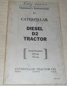 CAT CATERPILLAR D2 TRACTOR DOZER OPERATION & MAINTENANCE MANUAL BOOK 4U 5U - Picture 1 of 15