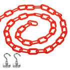Barriera in plastica 13 piedi con catena,con 2 ganci magnetici,colore rosso