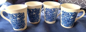 4 Vintage Liberty Blue Staffordshire TASSEN, Tassen 3 3/4" - England - Bild 1 von 5