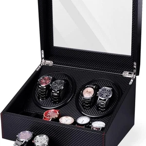 Scatola Avvolgitore Orologio Rotazione Automatica 4+6 Scatola Portaoggetti Autoavvolgente Display Box] - Foto 1 di 12