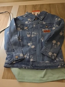Disney Mickey Mouse Jean Kids Jacket Button Up Includes T-Shirt NWT Size 6 - Picture 1 of 3