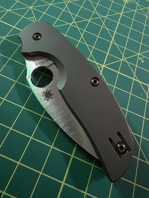 Spyderco Sage 2 Titanium Ghost Timacus Clip Bronze Hardware RARE! S30V - Image 1 of 4