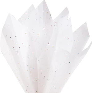 120 Sheets 20"X14" White Tissue Paper for Gift Bags Packaging Glitter Art Tissue - Picture 1 of 12