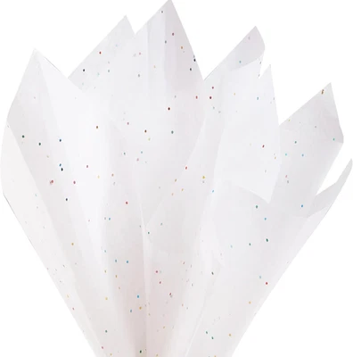 120 Sheets 20"X14" White Tissue Paper for Gift Bags Packaging Glitter Art Tissue - Image 1 of 4