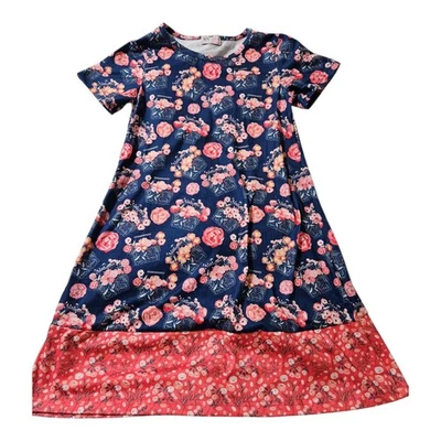 Pete And Lucy Girls Floral Dress Navy Coral Size 7/8 - Image 1 of 4