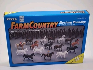 Vtg NEW Ertl Farm Country Mustang Roundup 1/64 Scale Set 1997 SEALED BOX - Picture 1 of 8