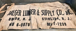 Vintage Nagelschürze Werkzeug Gürteltasche Werbung Jaeger Lumber & Supply Co NJ 70er - Bild 1 von 7