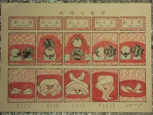 Notte galleggiante, shunga dipinto a mano, circa 1926 - Foto 1 di 5