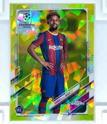 Konrad De La Fuente 2020-21 Topps Chrome Sapphire UCL Yellow 44/99 RC #58 - Image 1 of 2