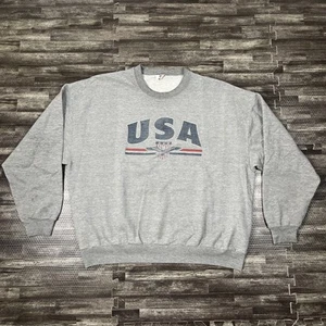 Vintage USA Motiv Rundhalsausschnitt Sweatshirt 2XL grau Adler Wappen Vintage 90er THRASHED - Bild 1 von 9