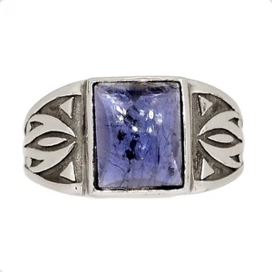 Natural Iolite - India 925 Sterling Silver Men's Ring Jewelry s.8 CR75510 - Picture 1 of 1