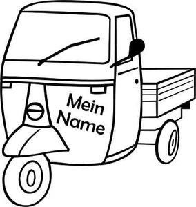 Pegatina antigua Piaggio Ape pegatina de triciclo texto deseado - Imagen 1 de 1