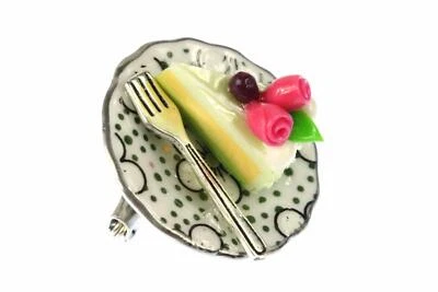 Broche rebanada de pastel plato de pastel miniblings prendedor puntos de porcelana Foto 1 de 4