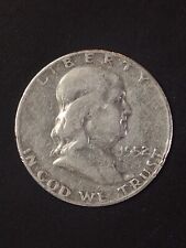 1952 D Franklin Half Dollar-G-90% Silver-Actual Coin-Free Shipping #J99