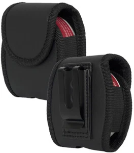 Cuir Noir Étui Clip Ceinture Harnais Pochette pour Zyn / Copenhagen / Skoal Dip - Photo 1 sur 11