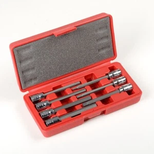 7 PC 3/8" DR LONG REACH HEX BIT SOCKET SET SAE -CR V- - Bild 1 von 3