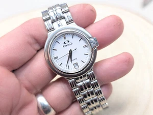 Unisex Cornell Swiss made white dial stainless steel wrist watch sapphire date - Picture 1 of 9