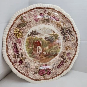 Spode Copeland Brown Polychrome Transferware Plate Charger English Hunt Scene - Picture 1 of 8