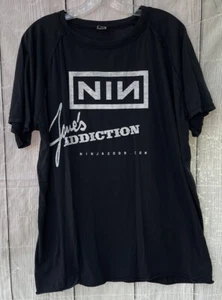 RARA Camisa de Concierto Nine Inch Nails Jane's Addiction 2009 Negra Manga Corta NIN - Imagen 1 de 8