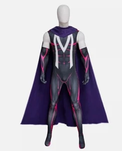 X-Men 97 Magneto Cosplay Costume Anime Jumpsuit With Cloak Halloween Bodysuit - Picture 1 of 19