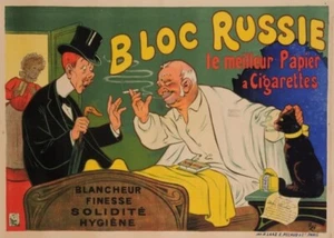 Original Vintage French Poster for "Bloc Russie" Cigarette Paper by Oge ca. 1905 - Picture 1 of 2
