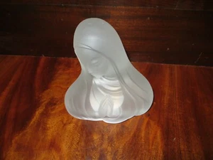 Bohemia Crystal Handmade Czech Art Paperweight Nightlight Virgin Mary Madonna - Picture 1 of 12