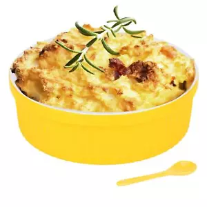 Souffle Dish Ramekins for Baking – 48 Oz, 1 Quart Large Ceramic Oven Safe Round - Picture 1 of 8