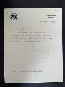 ALEC DOUGLAS HOME - FORMER PRIME MINISTER - ONE PAGE SIGNED TYPED LETTER - Picture 1 of 1