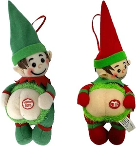 Lustige Ornamente - 2er Pack furzender Christbaumschmuck - 1 rote & 1 grüne Elfe - Bild 1 von 7