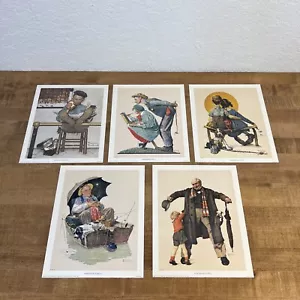 Vintage 1972 Norman Rockwell Set Of 5 Curtis Publishing Co Litho Prints 8x10 - Picture 1 of 18