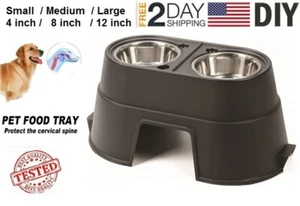 3 Sizes Elevated Station Metal Dog Bowl & Pet Feeder Reduces Joint Stress - Picture 1 of 29