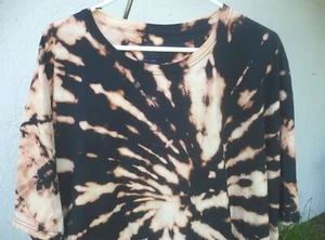 VTG TIE DYE SHIRT 4XL PLUS FIREWORKS BURST FRUIT OF LOOM WOMEN NAVT BLUE CREAM - Picture 1 of 6