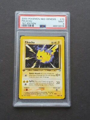 Pokemon PSA 9 1ST EDITION PIKACHU 70/111 NEO GENESIS SET NON HOLO - MINT  - Image 1 of 2
